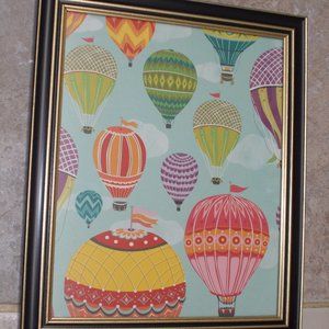 Hot Air Balloon print, framed, table top or wall decor